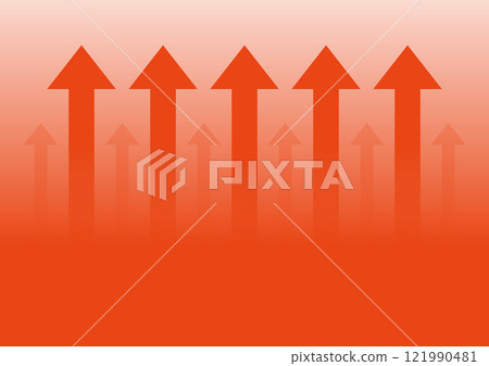 Arrow background red rising up 121990481