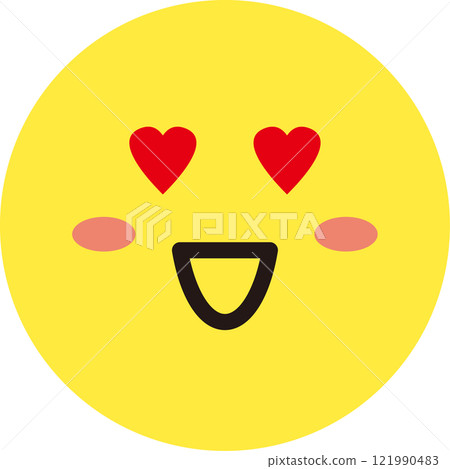 Face expression icon yellow simple circle single 121990483
