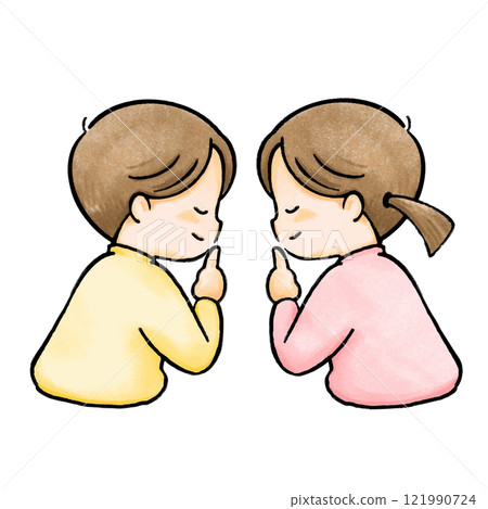 孩子保持安靜的插圖 孩子保持安靜的插圖 121990724