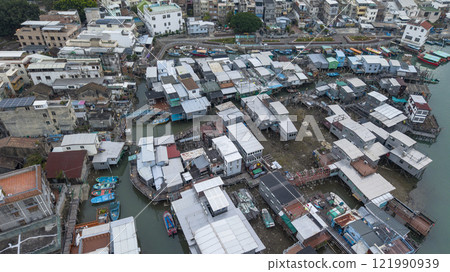 View of Waterfront Residential Neighborhood with Boats Tai O Dec 31 2024 121990939