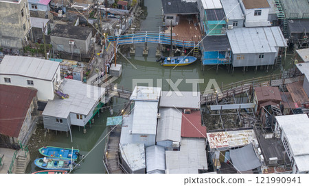 View of Waterfront Residential Neighborhood with Boats Tai O Dec 31 2024 121990941
