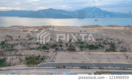 Jan 4 2024 Construction Site in Scenic Mountainous Landscape, Tseung Kwan O Jan 4 2024 Construction Site in Scenic Mountainous Landscape, Tseung Kwan O 121990950