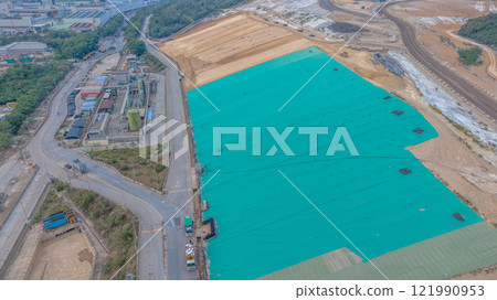 Jan 4 2024 Construction Site in Scenic Mountainous Landscape, Tseung Kwan O 121990953