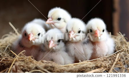 Baby pigeons. Generative AI 121991336