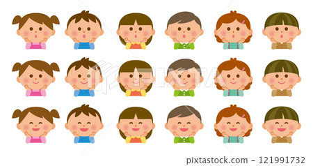 Child resting his chin on his elbows 121991732