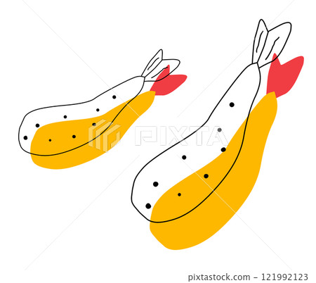 Fried shrimp illustration 121992123