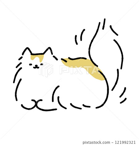 Happy long-haired cat Happy long-haired cat 121992321