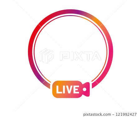 The isolated colorful gradient social media avatar live circle border icon 121992427