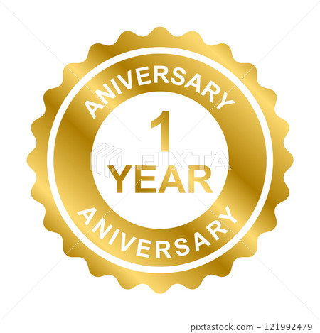 1 year anniversary gold icon vector for graphic design, logo, website, social media, mobile app, UI illustration 1 year anniversary gold icon vector for graphic design, logo, website, social media, mobile app, UI illustration 121992479