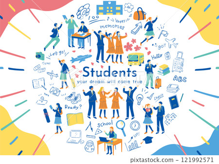 學生們享受學校生活 121992571