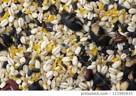 Aerial close-up of 16-grain rice 121992635
