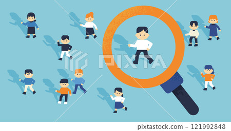 Simple illustrations for people search, research and recruitment 121992848