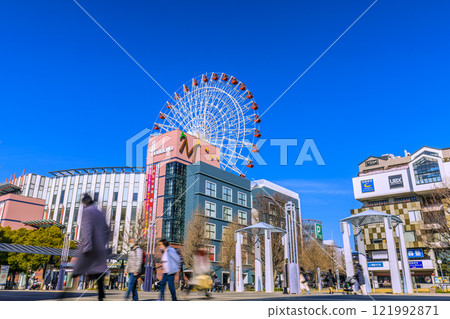 Yokohama cityscape in January. View of Tsuzuki Hankyu and other buildings in front of Center Kita Station (January 15, 2025) Yokohama cityscape in January. View of Tsuzuki Hankyu and other buildings in front of Center Kita Station (January 15, 2025) 121992871