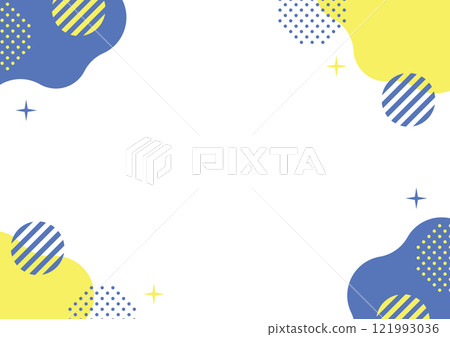Abstract frame - blue, yellow, polka dots Abstract frame - blue, yellow, polka dots 121993036