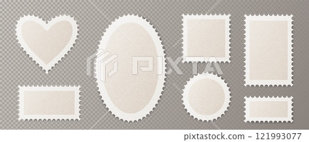 Postcard stamp frames collection in various shapes Postcard stamp frames collection in various shapes 121993077