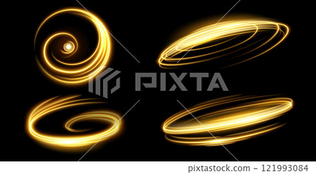 Speed light spirals and circular trails set 121993084