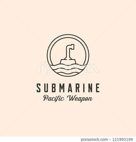 submarine periscope icon logo vector symbol line art minimalist illustration design 121993199