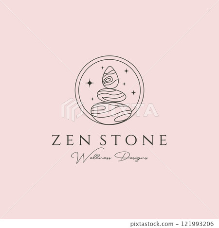 yoga stone minimal logo vector symbol illustration design 121993206