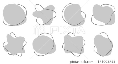 Liquid shapes abstract shapes monochrome grey heading frames set 121993253