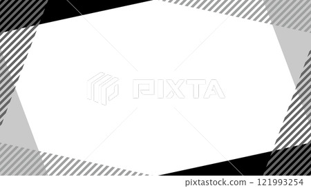 Geometric simple frame stripe black and white monochrome 121993254