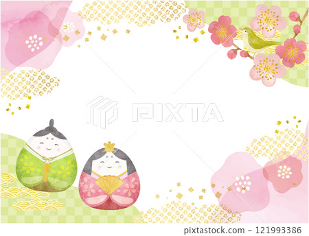 Cute watercolor Hinamatsuri background material Cute watercolor Hinamatsuri background material 121993386
