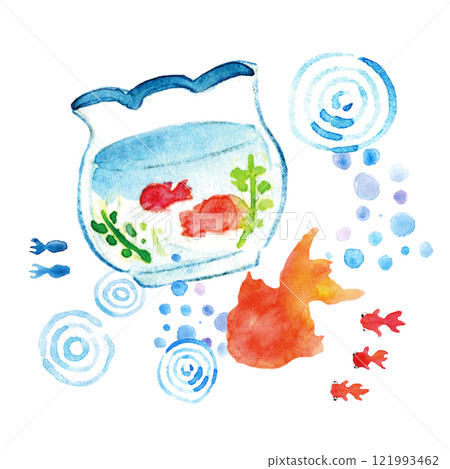 Watercolor illustrations: Summer image illustrations 121993462