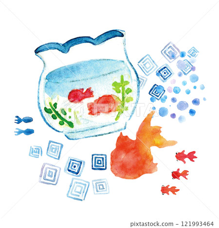 Watercolor illustrations: Summer image illustrations Watercolor illustrations: Summer image illustrations 121993464