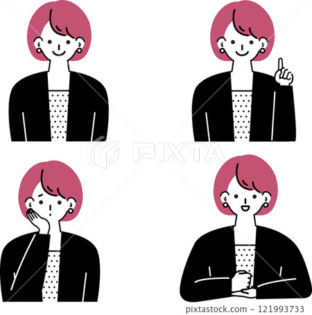 女商人臉部表情插圖集 女商人臉部表情插圖集 121993733
