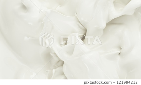 Liquid Cream Splashing, Top View Composition. Liquid Cream Splashing, Top View Composition. 121994212