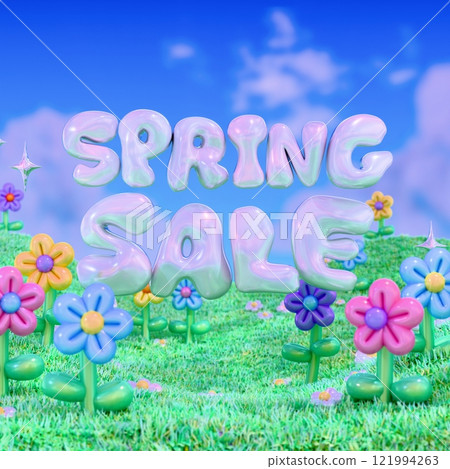 Spring sale material: Colorful POP balloon art flower field, square Spring sale material: Colorful POP balloon art flower field, square 121994263