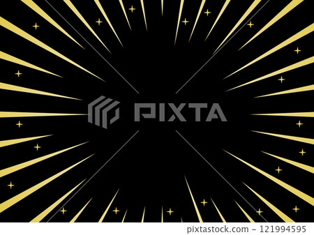集中線黑色背景金色閃光 集中線黑色背景金色閃光 121994595