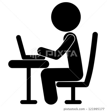 Business scene PC pictogram Business scene PC pictogram 121995177
