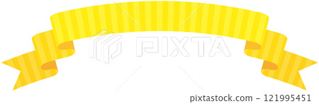 帶有彎曲條紋圖案的簡單絲帶的單圖 4(黃色) 帶有彎曲條紋圖案的簡單絲帶的單圖 4(黃色) 121995451