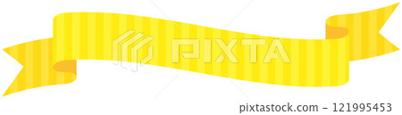 Simple illustration of a curved striped ribbon 6 (yellow) Simple illustration of a curved striped ribbon 6 (yellow) 121995453