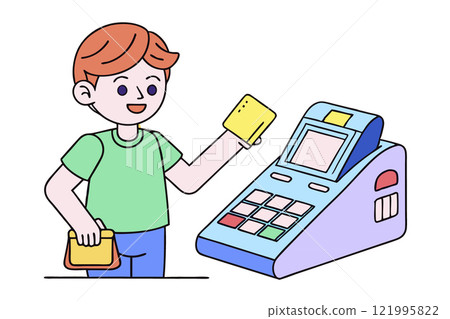 Finance ATM gives out money for young boy guy 121995822