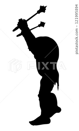Aggressive ogre silhouette Aggressive ogre silhouette 121995894