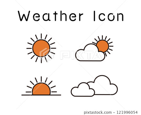 天氣晴朗多雲圖標 天氣晴朗多雲圖標 121996054