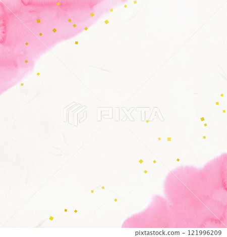 具有粉紅色水彩紋理的日本紙背景框架 121996209