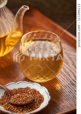 Soba tea with a fragrant aroma - A traditional Japanese health tea Soba tea with a fragrant aroma - A traditional Japanese health tea 121996213