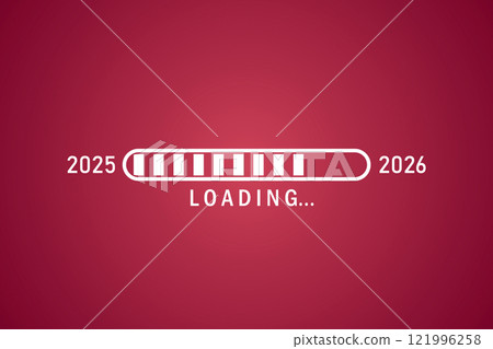 2025 to 2026 loading bar on red background 121996258