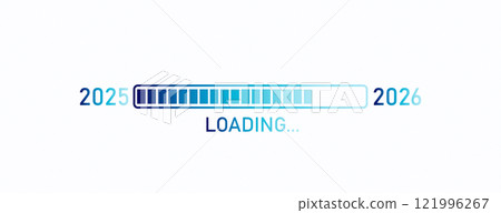 Loading progress bar of 2025 to 2026 happy new year Loading progress bar of 2025 to 2026 happy new year 121996267