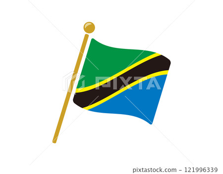 坦桑尼亞國旗圖標矢量圖解 121996339