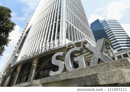 Low-angle view of the SGX Centre 1 building in Singapore. Singapore Exchange Limited (SGX Group) is a Singapore-based exchange conglomerate. 121997211