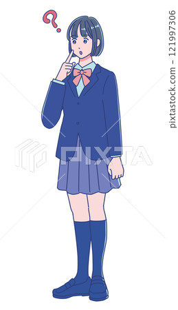 動漫風格女學生穿校服 動漫風格女學生穿校服 121997306