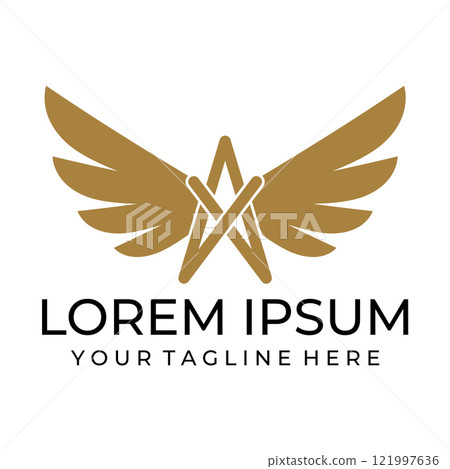 Flying wings logo illustration. 121997636