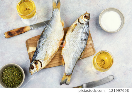 Dried salted fish. 121997698