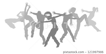 Dancers Silhouette Street Dance Poses Silhouettes Dancers Silhouette Street Dance Poses Silhouettes 121997986