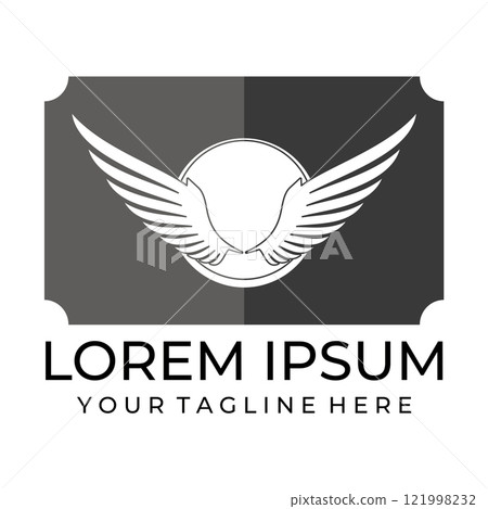 Flying wings logo illustration. 121998232