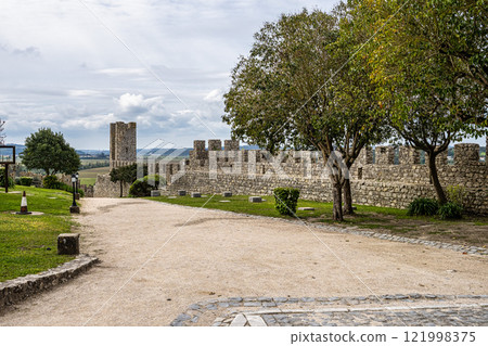 The castle of the village of Montemor-o-Velho in Portugal is the main fortress of the Baixo Mondego in medieval times 121998375