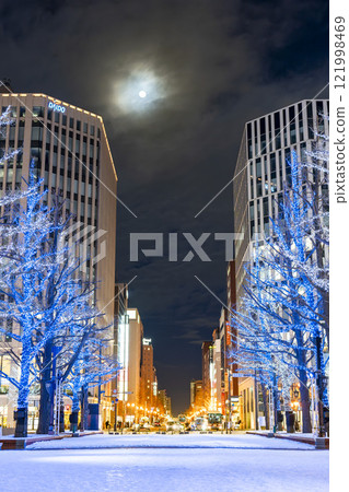 Winter illuminations at Kita 3-jo Square (Akapla) in Sapporo, Hokkaido 121998469